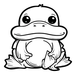 Fototapeta premium Cute Cartoon Platypus Character in a Child-Friendly Engraving Style