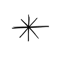 Star, simple note sketch, hand drawn illustration, black pencil, transparent background, PNG