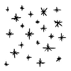 Stars, simple note sketch, hand drawn illustration, black pencil, transparent background, PNG