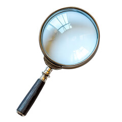 Magnifying Glass on Black Background Close up Detail Zoom Focus on transparent background