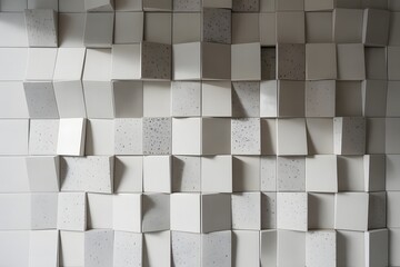 Textured 3d cubes wall pattern with light and shadow play