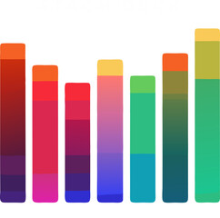 Colorful 3D bar chart illustrating business growth and financial success