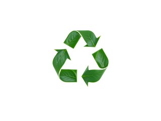 Recycling Leaves Icon on Light Background &ndash; Eco-Friendly Concept of Sustainable Production, Eco Plastic, and Green Fuel (AI Generated)