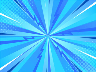 Obraz premium アメコミ風集中線ブルー