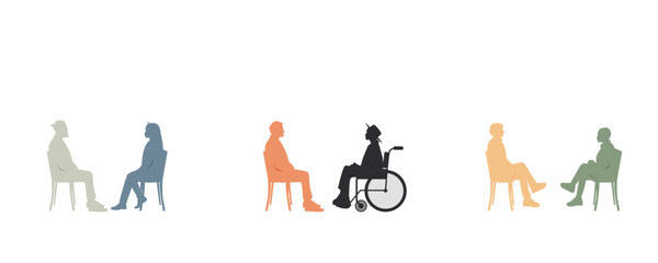 Different people talk to each other. Communication concept.