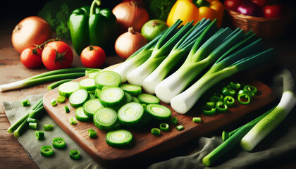 Scallions, thinly sliced