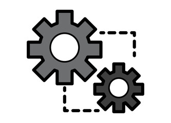 gear icon on metal internet button