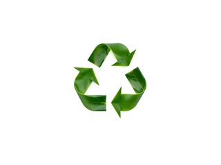 Obraz premium Recycling Leaves Icon on Light Background – Eco-Friendly Concept of Sustainable Production, Eco Plastic, and Green Fuel (AI Generated)