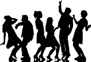 Silhouette of Women Dancing Together