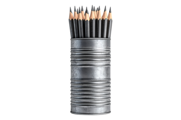 Pencils made of graphite in a metal case high quality realistic image