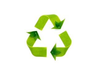 Recycling Leaves Icon on Light Background – Eco-Friendly Concept of Sustainable Production, Eco Plastic, and Green Fuel (AI Generated)