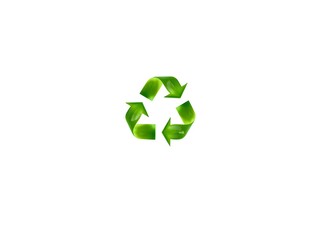 Recycling Leaves Icon on Light Background – Eco-Friendly Concept of Sustainable Production, Eco Plastic, and Green Fuel (AI Generated)