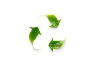 Recycling Leaves Icon on Light Background – Eco-Friendly Concept of Sustainable Production, Eco Plastic, and Green Fuel (AI Generated)