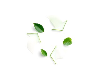 Recycling Leaves Icon on Light Background – Eco-Friendly Concept of Sustainable Production, Eco Plastic, and Green Fuel (AI Generated)