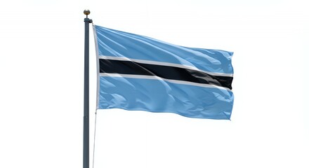 Botswana's Flag Waves Proudly Against a Clear Sky