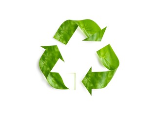 Recycling Leaves Icon on Light Background – Eco-Friendly Concept of Sustainable Production, Eco Plastic, and Green Fuel (AI Generated)