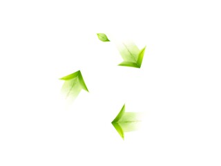 Recycling Leaves Icon on Light Background – Eco-Friendly Concept of Sustainable Production, Eco Plastic, and Green Fuel (AI Generated)