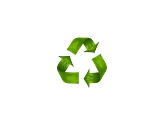 Recycling Leaves Icon on Light Background – Eco-Friendly Concept of Sustainable Production, Eco Plastic, and Green Fuel (AI Generated)