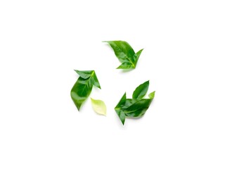 Recycling Leaves Icon on Light Background – Eco-Friendly Concept of Sustainable Production, Eco Plastic, and Green Fuel (AI Generated)