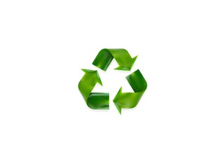 Recycling Leaves Icon on Light Background – Eco-Friendly Concept of Sustainable Production, Eco Plastic, and Green Fuel (AI Generated)