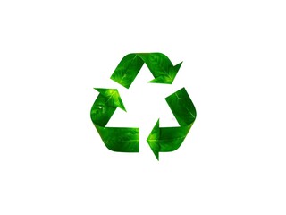 Recycling Leaves Icon on Light Background – Eco-Friendly Concept of Sustainable Production, Eco Plastic, and Green Fuel (AI Generated)