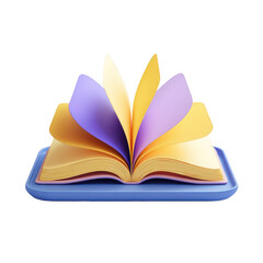 Open book, vibrant colors, on a tray