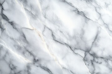 Obraz premium Close-up of a white marble surface with gray and subtle golden veins creating an elegant natural stone pattern