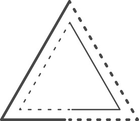 Simple drawing of triangle. Dotted line.