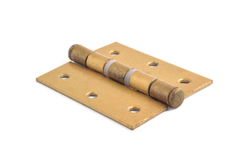 Brass door hinge isolated on white background