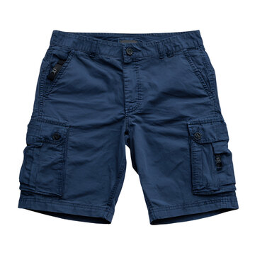 Classic navy blue cargo shorts with multiple pock