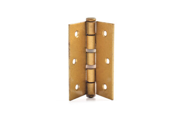 Brass door hinge isolated on white background