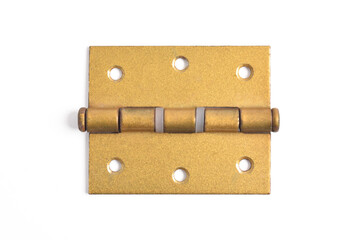 Brass door hinge isolated on white background