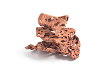 Ant Nest (Myrmecodia pendans), a traditional medicinal plant with porous, woody structure, isolated...