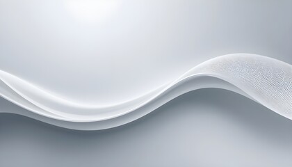 Abstract Light Gray and White Wave Background with Smooth Line Curves and Space Design