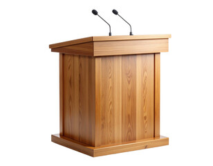 Classic Wooden Podium with Attached Microphone