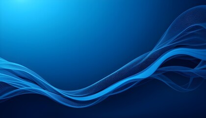 Abstract Blue Background with Flowing Waves and Curves in 21:9 Wide Format