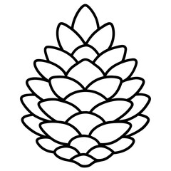 Minimal Pinecone Line Art Illustration 
