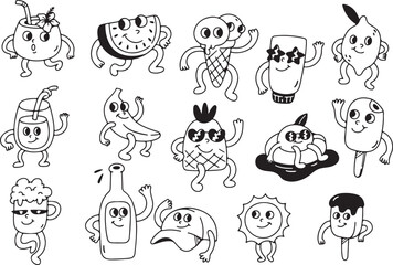 Seafood Doodle Vector Set, Ocean Animals Sketch, Octopus Crab Shrimp Illustration, Cute Sea Creature Clipart, Marine Food Icons, Transparent Background