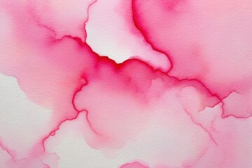 Pink watercolor paint splashes and stains on textured paper image