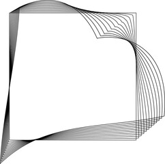 Square shape line warp effect. Technology element