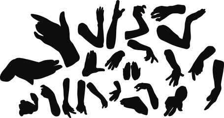 手のパーツのグラフィック素材のイラストセット