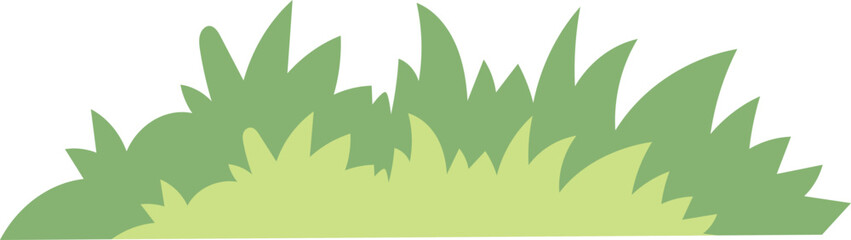 Cartoon bush with sharp pointed leaves in green shades illustration