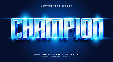 Champion 3d editable Text Effect Template Suitable for business logo and brand