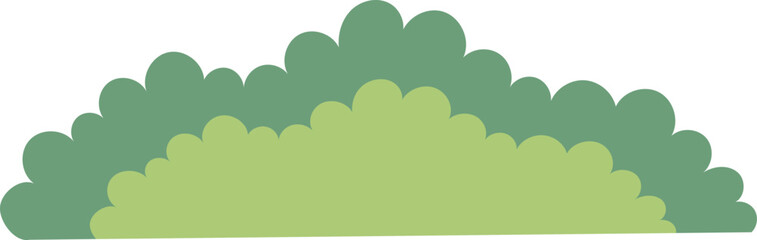 Layered cartoon bush green shape illustration