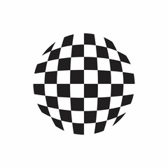 Race flag design round sphere concepts icon template. Speed flag simple design illustration vector