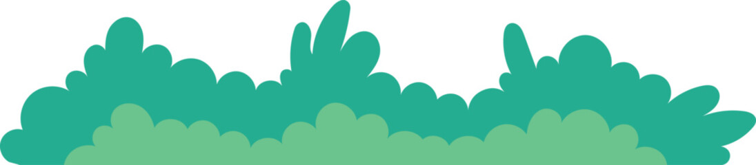 Bright cartoon bush with soft edges illustration