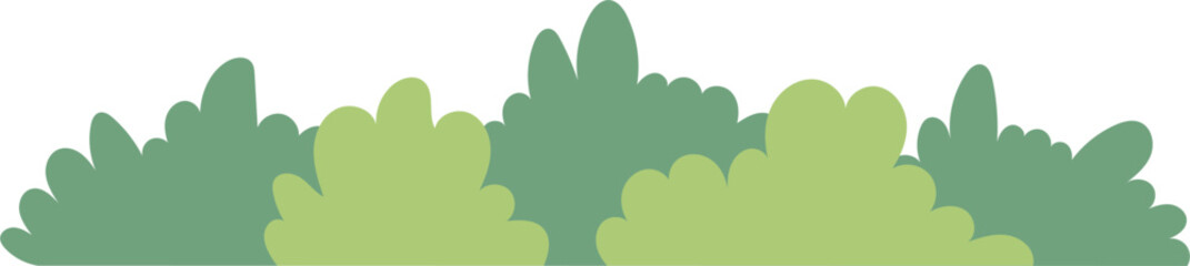 Minimal flat bush with green tones illustration