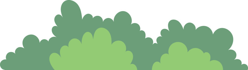 Flat green bush landscape illustration