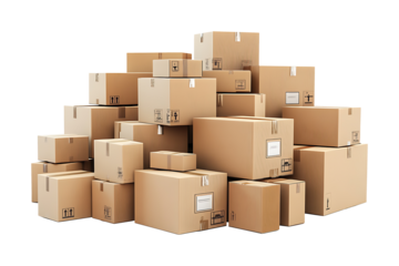 Package delivery boxes courier high quality realistic image