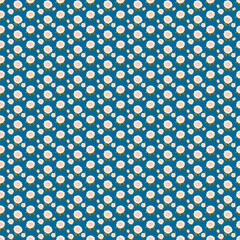 Floral pattern with pink roses on teal background  